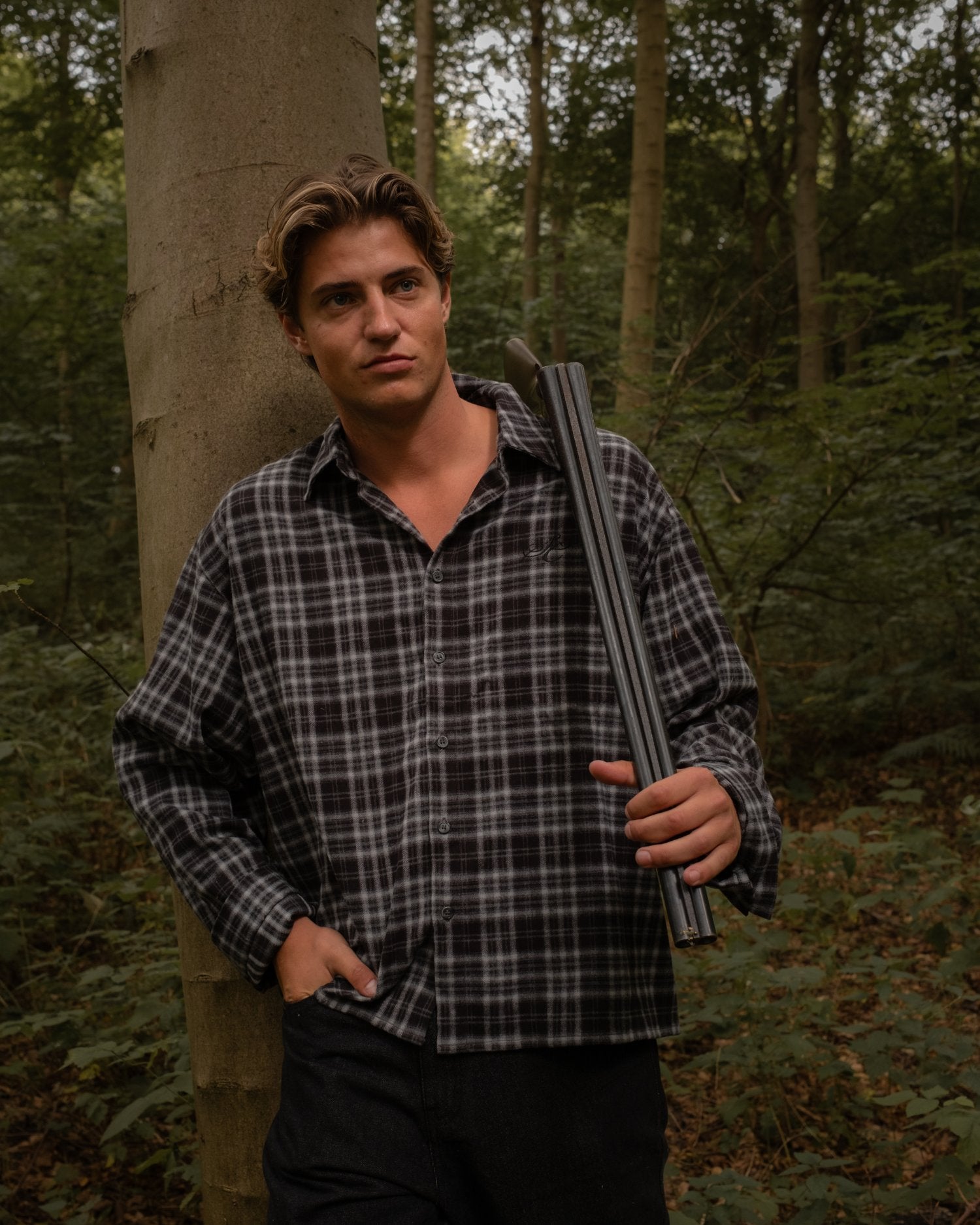 Checked Flannel Shirt grey